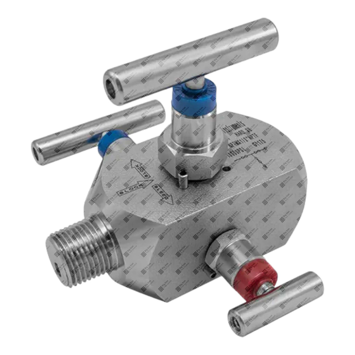 Double Block and Bleed Needle Valve, Three Handle