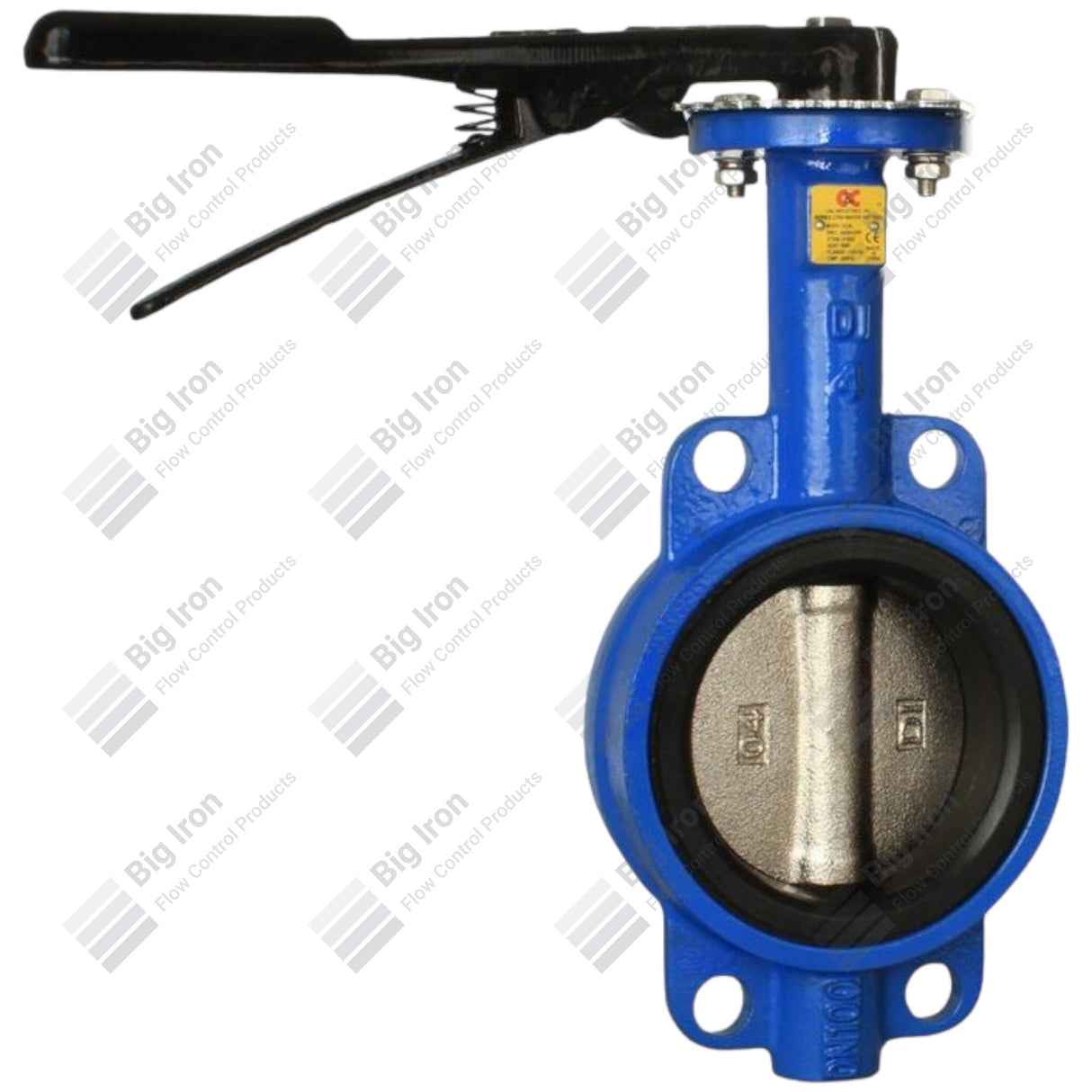 Butterfly Valve, 2” Wafer Style, Ductile Iron Disc & Body, PTFE Seat, Lever Op