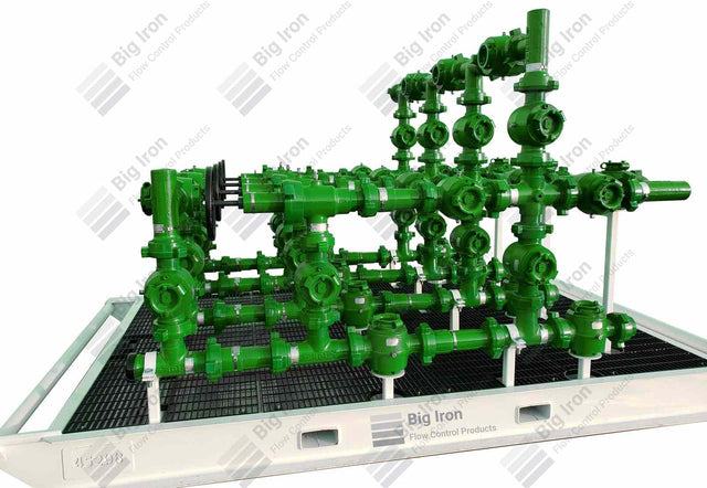 Multi Well 2 Co-Mingling Lines AND Front Bridge - 8 Valve 3In Fig 1502 Manifold X 4 10,000Psi Sour Service